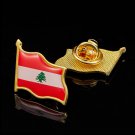 Lebanon Waving National Flag Lapel Pins Patriotism Gold Plated Pins Epoxy Badge Brooch