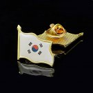 Korean Flag Enamel Pin Fluttering Flag Pin Brooches for Shirt Bag Cap Coat Lapel Pin Buckle