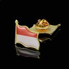 Indonesia National Flag Pin Brooch Badge Jewelry W/ Butterfly Buckle Lapel Pin Hat Shirt