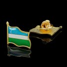 Middle Asian Uzbekistan Country National Gold Plated Flag Lapel Pin&Badge