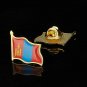 Asian Mongolia Waving Flag Lapel Pin W/ Butterfly Backs Tie Clip Accessories Badge Friendship