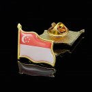Exquisite Singapore National Flag Lapel Stick Brooch Pin Suit Tuxedo Corsage Accessories