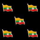 5PCS Myanmar Souvenir National Metal Flag Brooch Buckle Safety Lapel Pin Tie Suit Wearing