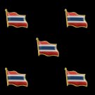 5PCS Thailand Metal Lapel Pin Badge Enamel Front and Butterfly Clip Collar Pin