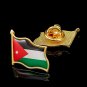 5PCS Jordan Hashemite Kingdom Nation Gold Plated Souvenir Flag Lapel Pins