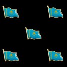 5PCS/Lot Kazakhstan Crossed Flag Lapel Safety Pin Metal Set National Flag Brooch Badge
