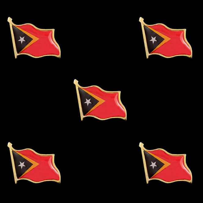 Timor-Leste Flag Waving 3D Lapel Hat Cap Tie Pin Badge Brooch Patriotism Pride Brooch