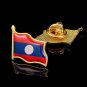 5PCS Lao People’s Republic Souvenir Nation Metal Flag Lapel Safety Pins