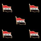 5PCS Syria Patriotism Conflict Battle Color Metal Gold Plated Epoxy Waving Flag Lapel Pins