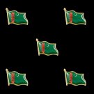 5PCS Turkmenistan Country National Waving Flag Lapel Pin W/ Butterfly Pin Backs