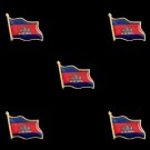 5PCS Cambodia Kingdom National Flag Lapel Metal Enamel Pin Badge