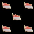 5PCS Singapore Men's Lapel Pins Needle Brooch Pin Set for Suit Wedding Groom, Party, Office