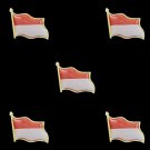 5PCS Indonesia National Flag Clothes Accessories Brooch Pin Lapel Pin Jewelry