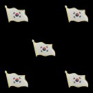 5PCS Korean Waving National Metal Flag Pin Badge Enamel Badge for Clothes Lapel Bag Decor