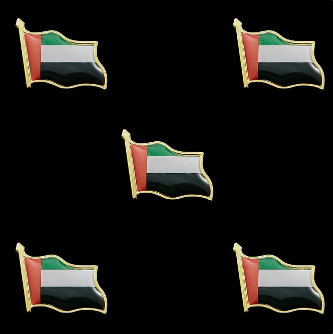 5PCS UAE Flag Pin Brooch Badge Jewelry W/ Butterfly Buckle Metal Lapel Pin
