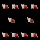 10PCS/Lot Qatar Waving Flag Brooch Red&White National Emblem Metal Tie Pin Badge