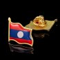 10PCS Lao Enamel Asian Flag Lapel Pins Hat Cap Tie Pin Badge Gift Souvenir Badge 1.9cm*2.1cm