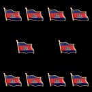10PCS Cambodia World Country Metal Flag Lapel Pins Friendship Brooches Decoration