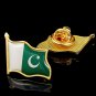 10PCS Pakistan Islamic Waving Friendship Country Nation Patrotism Gold Plated Flag Lapel