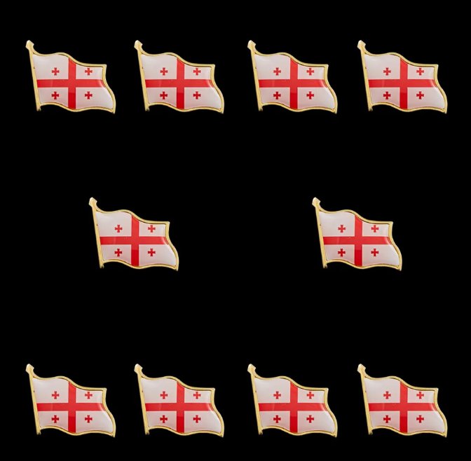 10PCS Georgia Custom Beautiful Lapel Pin Brooches Gold Plated Set For Backpack