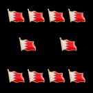 10PCS Bahrain Country Fag Lapel Pin Badge Gold Plated Epoxy painting W/ Butterfly Back Button