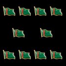 10PCS Turkmenistan Hard Countries Waving Embossed Flag Metal Lapel Pin Fashion