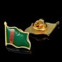 10PCS Turkmenistan Hard Countries Waving Embossed Flag Metal Lapel Pin Fashion