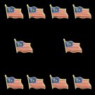 10PCS Pride Pin Malaysia Flag Waving Lapel Pin Brooch Decoration for Clothes/ Bags