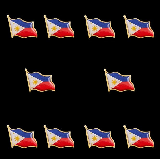 10PCS Asian Souvenirs Philippines Enamel Waving National Flag Brooch Tie Wearable Collectible