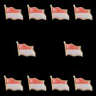 10PCS Singapore National Flag Lapel Pin Collar Pins for Men Safety Pin Style Tie Bar