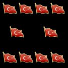 10PC Turkey Flag Pattern Lapel Brooch Pin Badge Scarfs Clothes Bag Jewelry