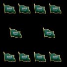 10PCS Saudi Arabia Nationla Gold Plated Waving Flag Lapel Pin For Official Suit and Scarf