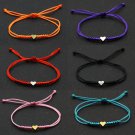 Hfarich Lucky Tiny Heart Bracelets For Women 9 Colors Handmade Braided