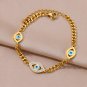Goth Evil Eye Bracelet For Women Stainless Steel Gold Plated Turkish C