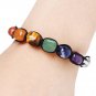 7 Chakra Healing Beaded Bracelet Lava Stone | Reiki Chakra Stone Brace