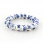 Blue And White Porcelain Beads Strand Bracelet Ol Style Classic Cerami