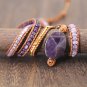 Drop Shipping Natural Stones Crystal Quartz Charm 5 Strands Wrap Brace