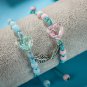 Love Heart Shape Glass Dried Flower Hand-knitted Bracelet Diy Handmade