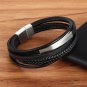 Xqni Wholesale Price Classic Genuine Leather Bracelet For Men Hand Cha
