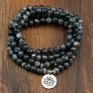 Labradorite Flashstone Strand Bracelet Trendy Handmade Men`s 108 Mala