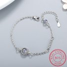 Handmade Moonstone Bracelet Circle Charm With Natural Crystal 925 Ster