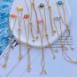 10Pcs Holiday Gift gold box chain adjustable blue eye bracelet enamel