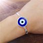 Glass Cabochon Bangle Bracelets | Blue Evil Eye Turkish Bracelet - Blu