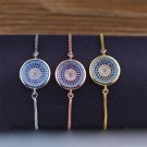Juya Handmade Rose Gold Silver Plated Greek Eye Jewelry Supplies Adjus