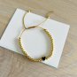 Go2boho Heart Charm 18K Gold Plated Beaded Bracelet Strand Stretch Wom