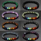7 Chakra Bracelet Volcanic Stone | Reiki Chakra Energy Bracelet - 7 St
