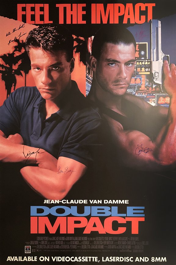 Double impact Signed Movie Poster Signed Movie Poster