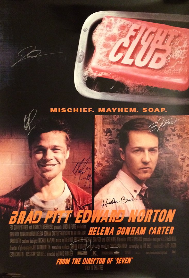 FIGHT CLUB SIGNED POSTER