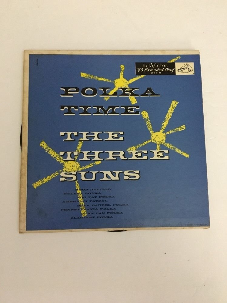 Polka Time-The Three Suns-EP-VG+7" Vinyl 45 RPM-EPB 3146-RCA Victor-RARE VINTAGE