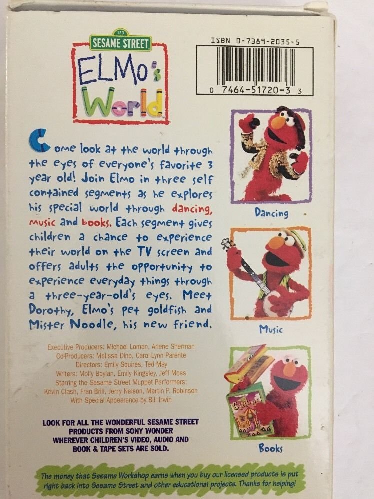 Sesame Street: Elmos World - Dancing Music Books [VHS]-TESTED-RARE ...